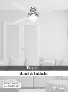 Manual de uso Hunter 50363 Timpani Ventilador de techo