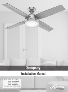 Manual Hunter 50284 Dempsey Ceiling Fan