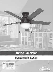 Manual de uso Hunter 59269 Anslee Ventilador de techo