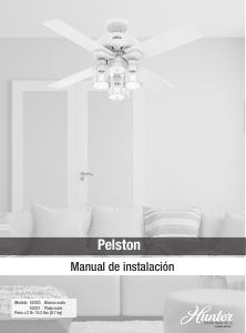 Manual de uso Hunter 50331 Pelston Ventilador de techo