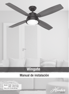 Manual de uso Hunter 59437 Wingate Ventilador de techo