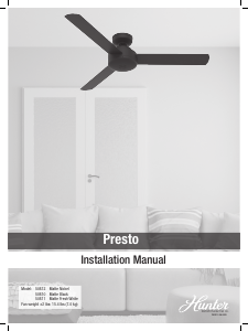 Manual Hunter 50812 Presto Ceiling Fan