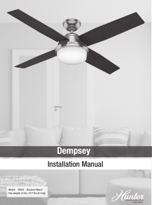 Manual Hunter 59451 Dempsey Ceiling Fan