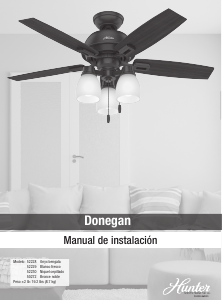 Manual de uso Hunter 52228 Donegan Ventilador de techo