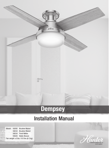 Manual Hunter 59243 Dempsey Ceiling Fan