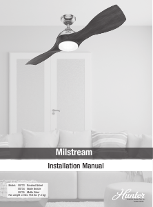 Manual Hunter 50733 Milstream Ceiling Fan