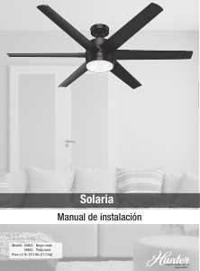 Manual de uso Hunter 59624 Solaria Ventilador de techo