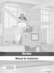 Manual de uso Hunter 59423 Norden Ventilador de techo