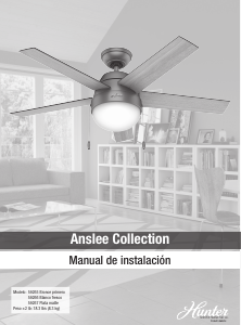 Manual de uso Hunter 59266 Anslee Ventilador de techo