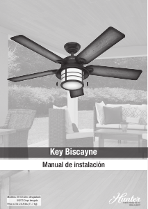 Manual de uso Hunter 59135 Key Biscayne Ventilador de techo