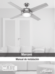 Manual de uso Hunter 50848 Marconi Ventilador de techo