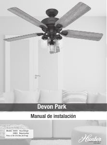 Manual de uso Hunter 50235 Devon Park Ventilador de techo