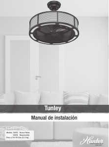 Manual de uso Hunter 50763 Tunley Ventilador de techo