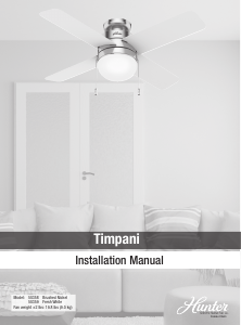 Manual Hunter 50358 Timpani Ceiling Fan