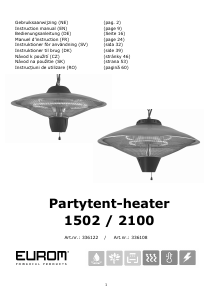 Manuál Eurom Partytent-heater 1502 Venkovní tepelný zářič