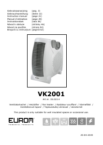 Manual Eurom VK2001 Heater