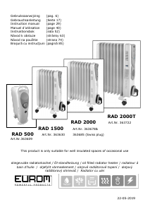 Bruksanvisning Eurom RAD 2000T Värmefläkt