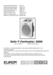 Bruksanvisning Eurom Safe-T-Fanheater 2000 Värmefläkt