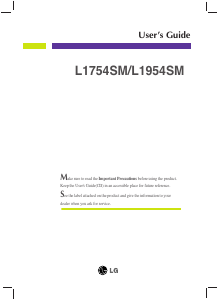 Manual LG L1754SM-BF LCD Monitor