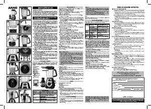 Manual Arno LN720011 Liquidificadora