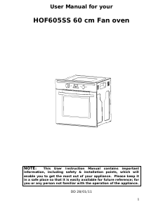Manual Homeking HOF605SS Oven