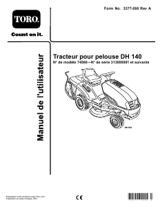 Mode d’emploi Toro DH 140 Tondeuse à gazon