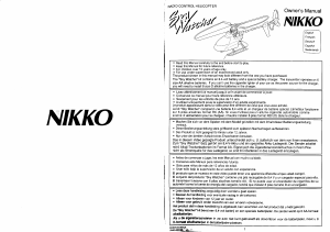 Manual Nikko Sky Watcher Radio Controlled Helicopter