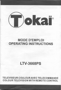 Mode d’emploi Tokaï LVT-3668PS Téléviseur