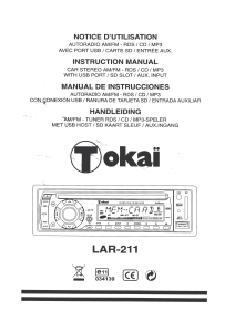 Mode d’emploi Tokaï LAR 211 Autoradio