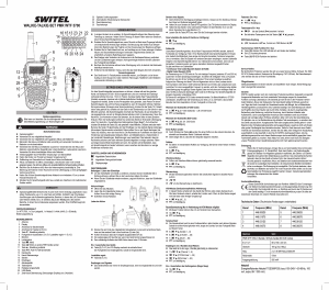 Mode d’emploi Switel WTF5700 Talkie-walkie