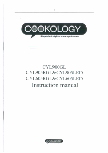 Manual Cookology CYL900GL Cooker Hood