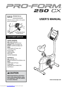 Manual Pro-Form 250 CX Exercise Bike