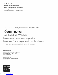 Manual de uso Kenmore 110.20022012 Lavadora
