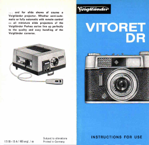 Handleiding Voigtländer Vitoret DR Camera