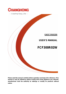 Manual Changhong FCF300R02W Freezer