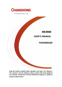 Handleiding Changhong FSR055R02W Koelkast