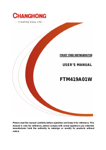 Manual Changhong FTM418A01S Fridge-Freezer