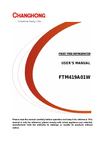 Handleiding Changhong FTM419A01W Koel-vries combinatie