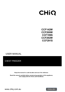 Manual Chiq CCF200W Freezer
