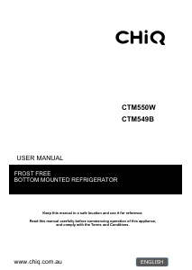 Handleiding Chiq CTM549B Koel-vries combinatie
