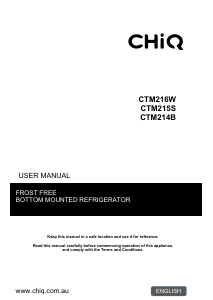 Handleiding Chiq CTM216W Koel-vries combinatie