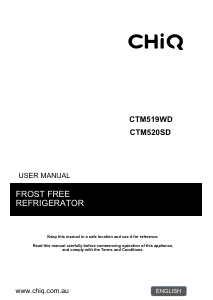 Handleiding Chiq CTM519WD Koel-vries combinatie