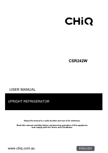 Manual Chiq CSR242W Refrigerator