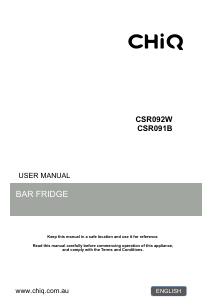 Manual Chiq CSR092W Refrigerator