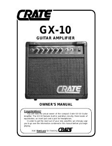 Manual Crate GX-10 Guitar Amplifier