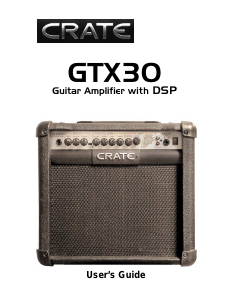 Manual Crate GTX30 Guitar Amplifier