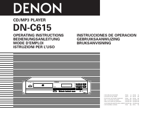 Mode d’emploi Denon DN-C615 Lecteur CD