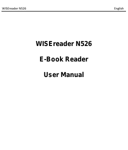 Manual Hanvon WISE N526 E-Reader