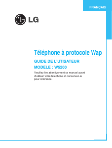 Mode d’emploi LG W5200 Téléphone portable