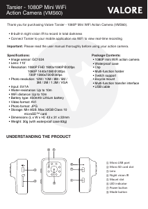 Manual Valore VMS60 Tarsier Action Camera